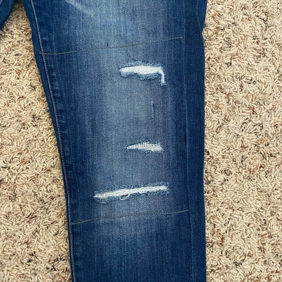 Banana Republic Womens Dark Wash Distressed Skinny Jeans , Blue SZ 30 (M/10) - Picture 5 of 10